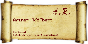 Artner Róbert névjegykártya